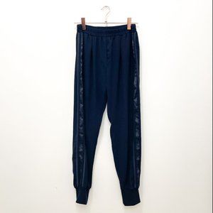 NAVY BLUE JOGGERS WITH SATIN STRIPE SIZE MEDIUM